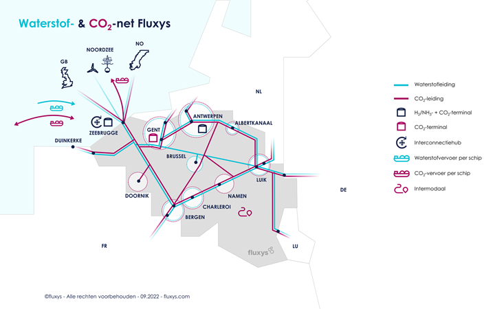 Sweco bestudeert voor Fluxys Belgium 70 km waterstofleidingen in Vlaamse havens