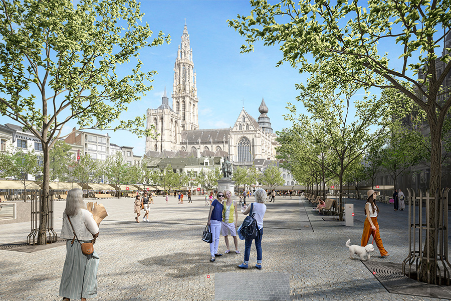 In 2025 krijgt de Groenplaats in Antwerpen een grondige makeover